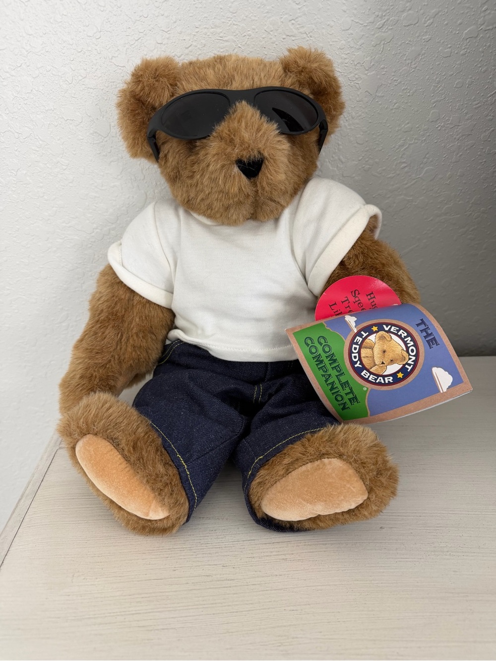 Vintage Vermont Teddy Bear Lover Boy Complete Companion 16” Sunglasses Jeans